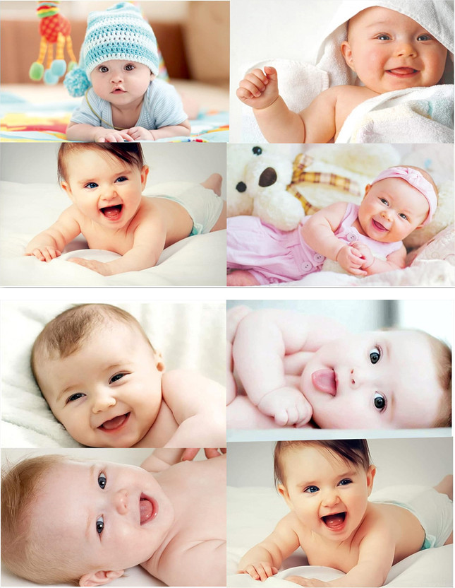 Cute Baby Poster Combo For Tution,Home,School Decor Vinayl Sticker Pack of 2(13X19 inch) Paper Print(33.02 inch X 48.26 inch)
