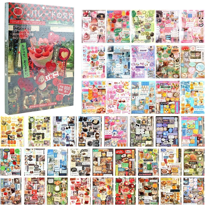 Samvardhan Samvardhan 15.5 cm 45 Sheets Japanese Retro Sticker Book 800+PCS– Aesthetic Kawaii Manga Decorative Self Adhesive Sticker(Pack of 45) - Flipkart Deal