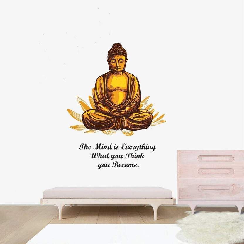Flipkart SmartBuy 49 cm Wall Decals ' Buddha - Mind Quotes ' Wall Stickers (PVC Vinyl,Multicolour) Self Adhesive Sticker(Pack of 1)