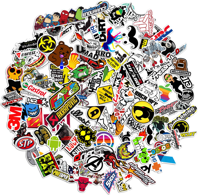 WALLDESIGN Sticker & Decal for Car & Bike(Multicolor)