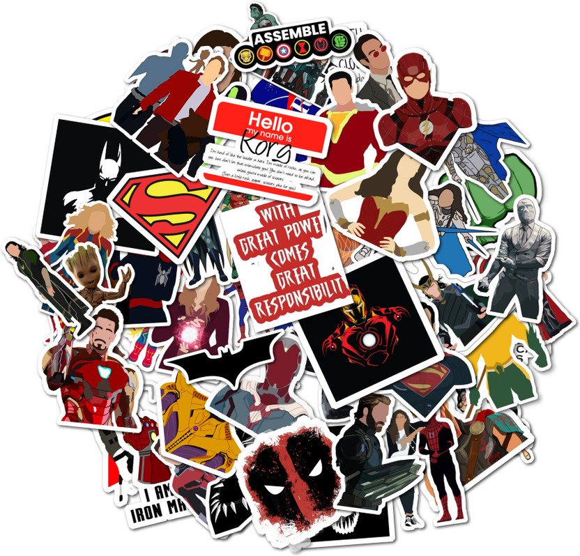 Obita 7 cm ED_Superhero Reusable Sticker(Pack of 52)