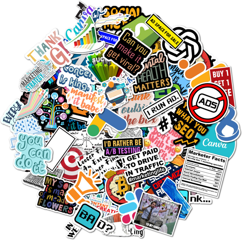 Obita 7 cm ED_Digital Marketing Reusable Sticker(Pack of 60)