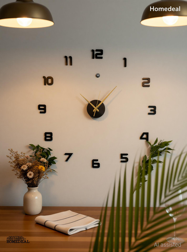 HomeDeal 60 cm Enjoy Family Wall Clock Removable Sticker(Pack of 1)