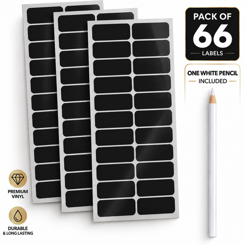 SWASUM 5 cm Waterproof Stickers for Kitchen, Office and Craft, Jar Labels, Reusable Self Adhesive Sticker(Pack of 66)