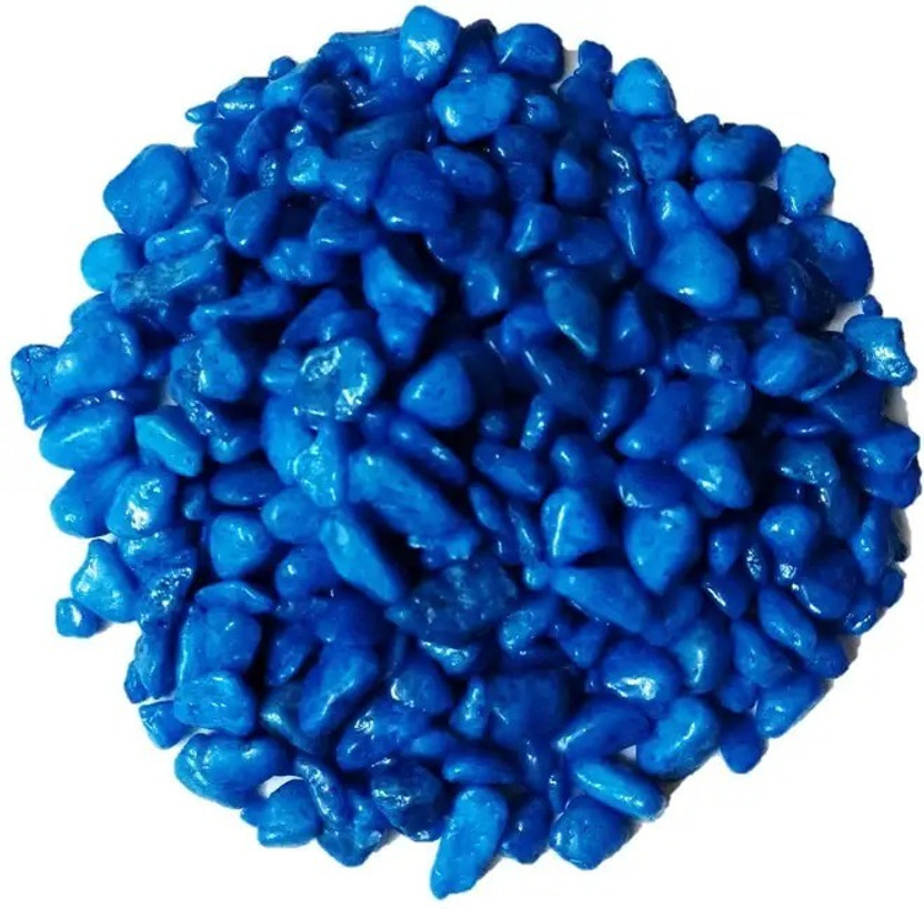 RADHIKA TRENDZ 960g Blue Colored Asymmetrical Marbles/Pebbles/Stones Polished Asymmetrical Marble Stone(Blue 960 g)