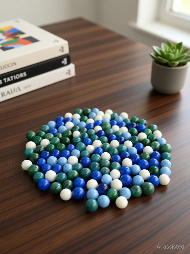 Artiffi Artiffi Glass Marble Decorative Kanche Pebbles for Decoration & Kids Playing Kanche/goli Glass Marbles(Blue 950 Gram) BS_Kanche Polished Round Marble Pebbles(Multicolor 480 g) - Flipkart Deal