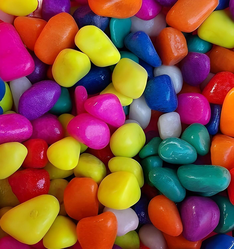 Garden Sajao Think Green GS0008 Polished Round Marble Pebbles(Multicolor 1 kg)