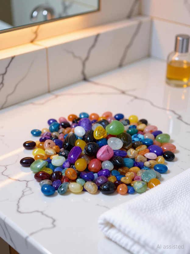 Utsavdecor Multi color Polished Asymmetrical Onyx Pebbles(Multicolor 1 kg)