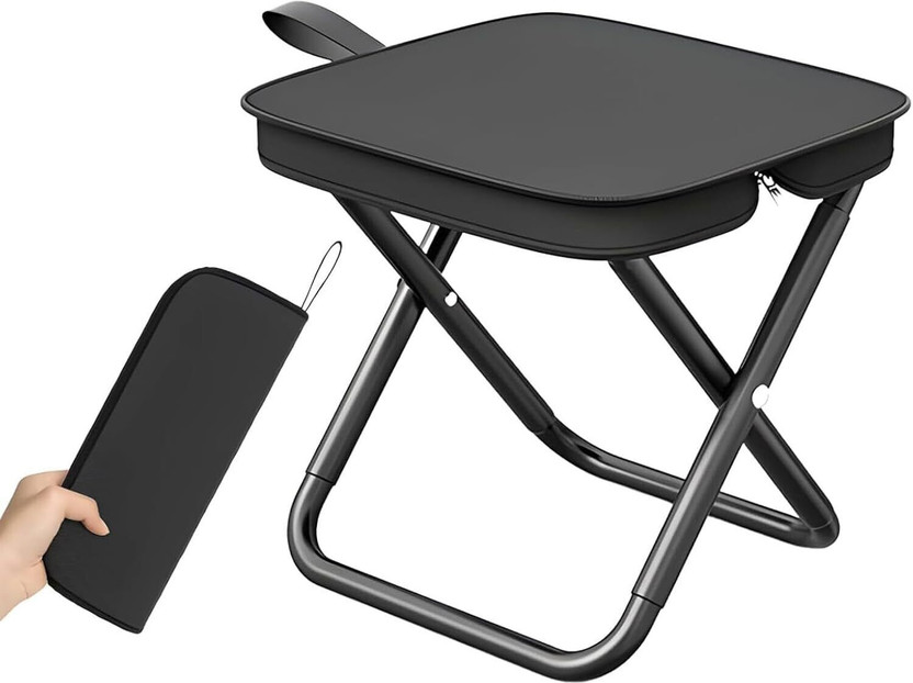 Buzzomart Portable Foldable Camping Chair for Camping,Hiking,Garden,Fishing,Beach,Picnic Metal Outdoor Chair(Black, Pre-assembled)