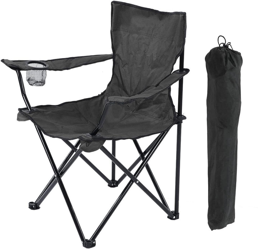 VHR ENTERPRISE Comfort Fold Chair Outdoor & Cafeteria Stool(Black, Pre-assembled)