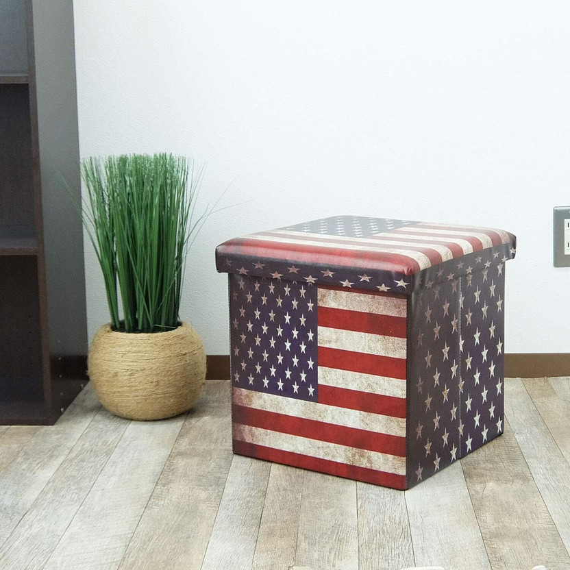 Buenovida Multipurpose Foldable Storage Stools for Living Room -USA (31 x 31 x 31 cm) Living & Bedroom Stool(Multicolor, DIY(Do-It-Yourself))