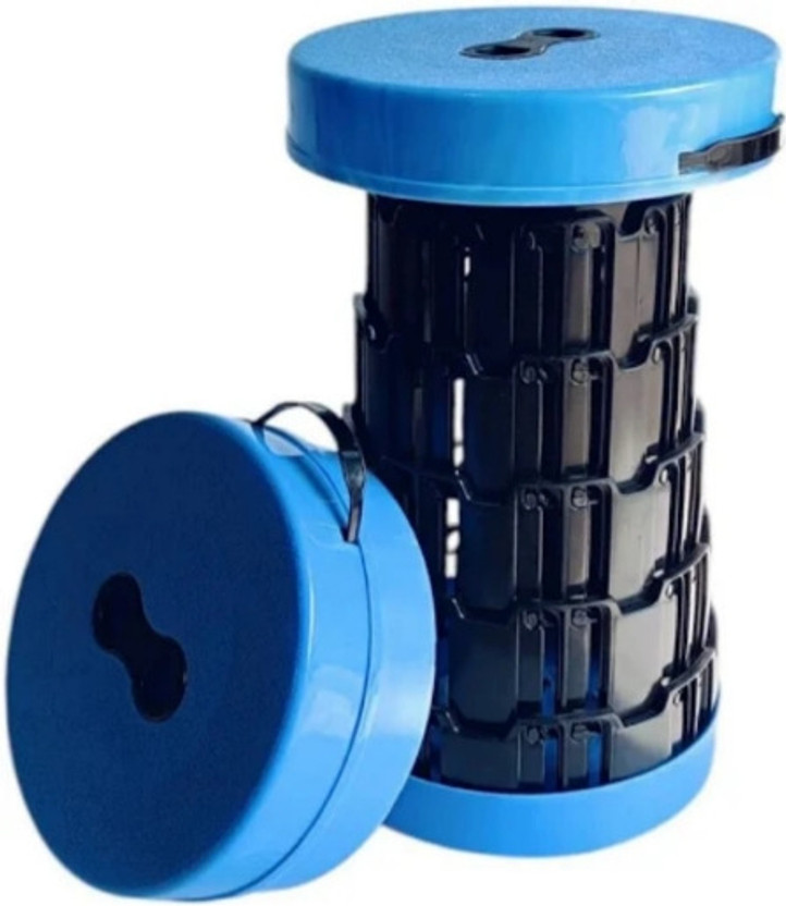avocet Travelling Foldable Stool Outdoor Plastic Kitchen Living Room Bedroom Stool(Blue, Pre-assembled)