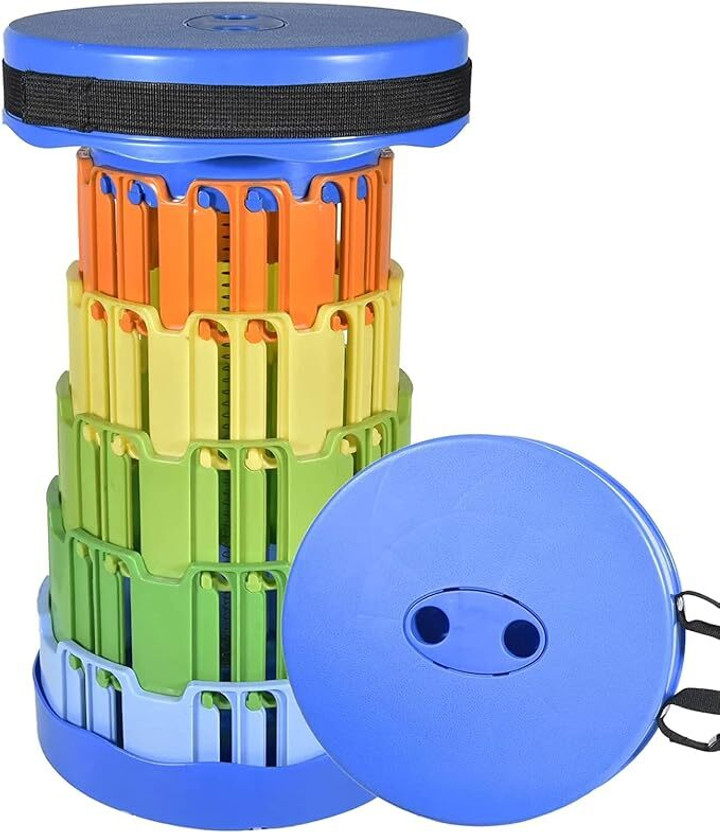 Gift Collection Travelling Foldable Stool Outdoor Plastic Kitchen Living Room Bedroom Outdoor & Cafeteria Stool(Multicolor, Pre-assembled)