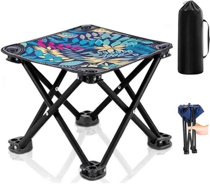 Jiyancreation Portable Ultralight Camping Stool Outdoor & Cafeteria Stool(Multicolor, Pre-assembled)