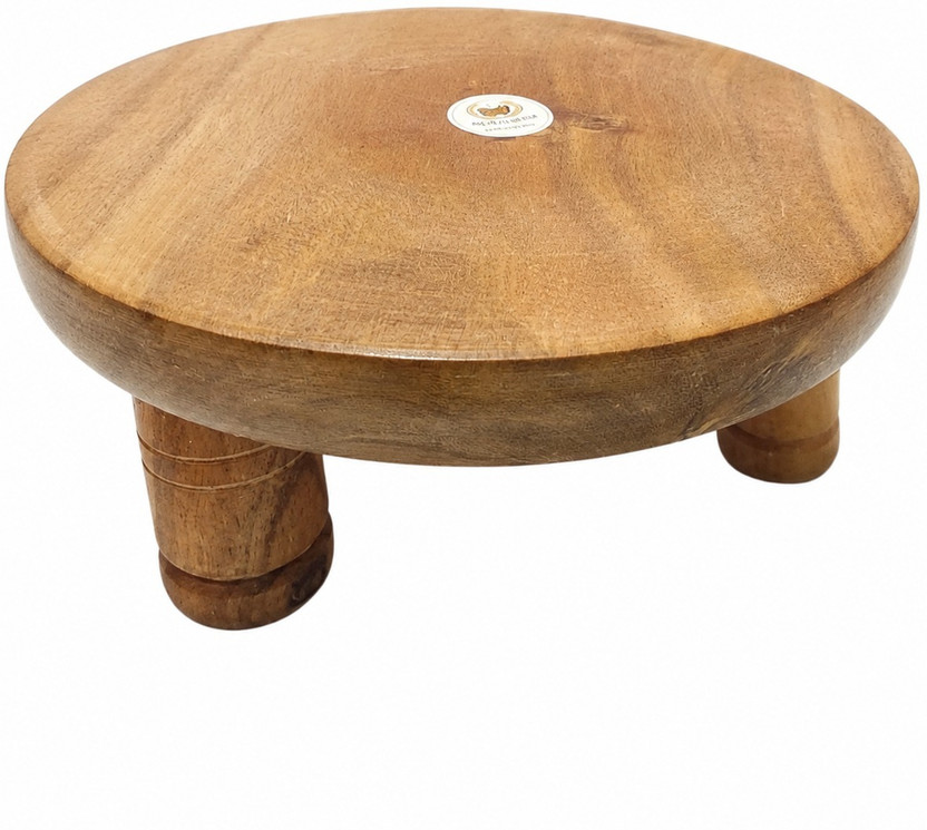 AURANEST AURANEST DECORS Round Wooden Stool for Home, Solid Wood Low Stool, Multipurpose Wooden Patla Living & Bedroom Stool(Brown, Pre-assembled) - Flipkart Deal