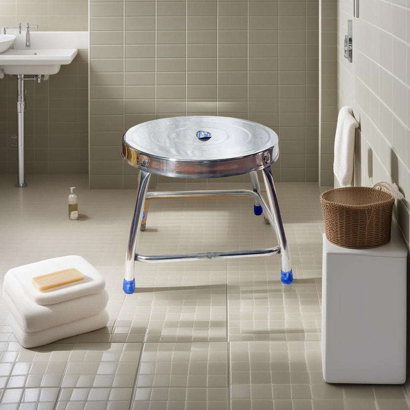MEENA ENTERPRISES Ultra150X Multipurpose Stainless Steel Stool/Table - Heavy Duty, 150kg Capacity Stool(Silver, Pre-assembled)