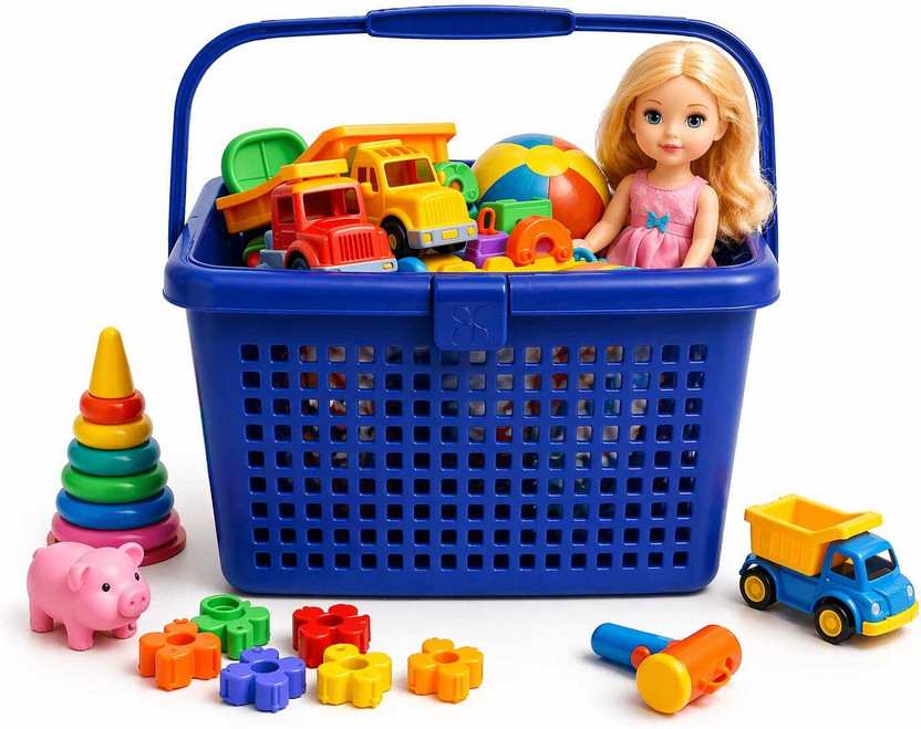 SORIF ENTERPRISES Nylon, Plastic Plastic Multipurpose Storage Basket with Lid & Handle Storage Basket(Pack of 1)