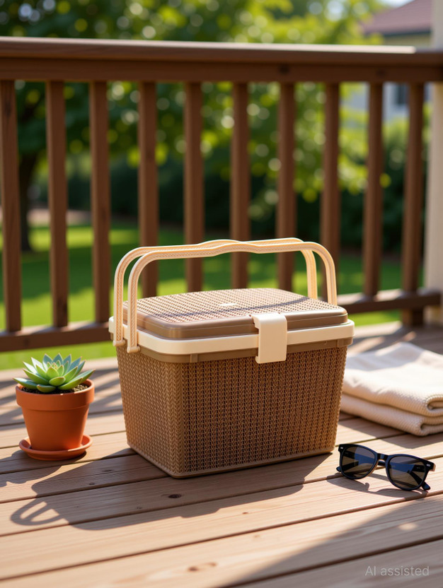 GALOOF Plastic 25L Multi Utility Picnic Basket/Cloth Storage/Shopping Basket/Toy Storage Storage Basket(Pack of 1)