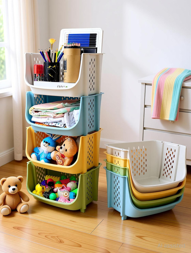 ALCY 500 L Multicolor Laundry Stool/Storage(Plastic)