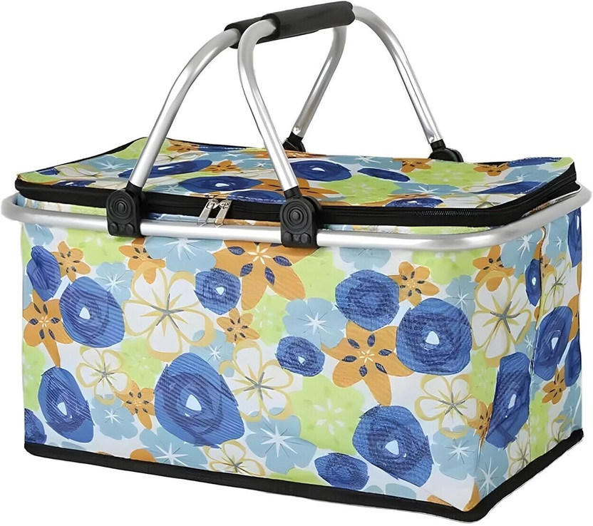 SYADEL Polyester Thermal Insulated Picnic Bag For Camping Waterproof Folding Insulated Basket Storage Basket(Pack of 1)