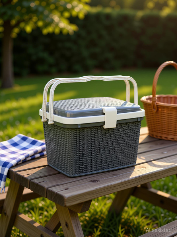 GALOOF Plastic 25L Multi Utility Picnic Basket/Cloth Storage/Shopping Basket/Toy Storage Storage Basket(Pack of 1)