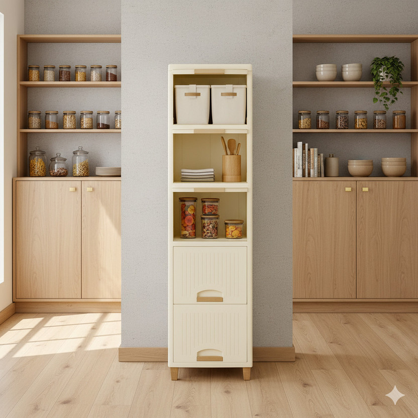 MAXTID PureSpace White Storage Cabinet – 5 Drawer Unit Kitchen Tool Set(White, Opener)