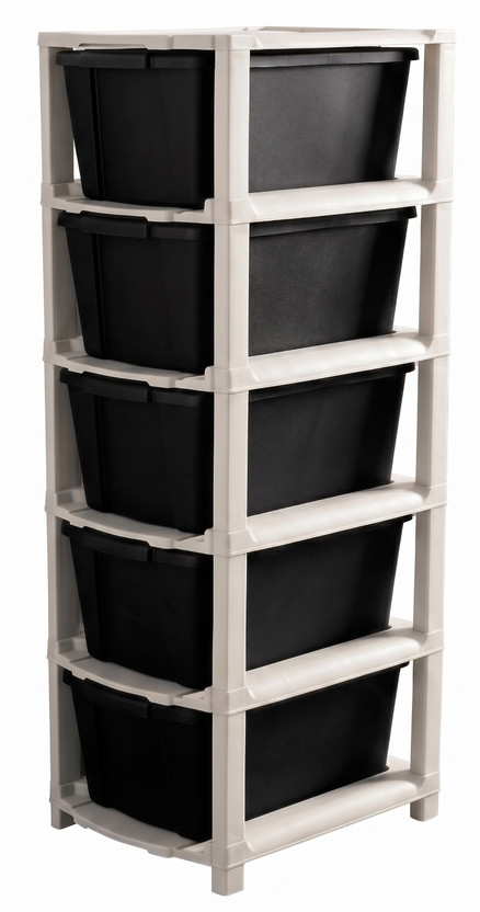 MAXTID 5 Layer Blue Modular Drawer Set for Hospital Equipment and Supplies Storage Box(Black)
