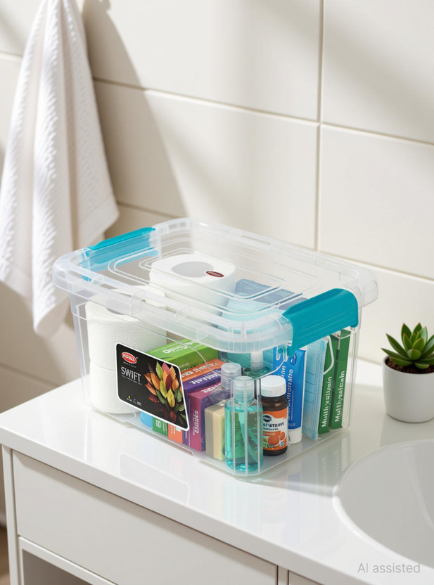 Sonal Sonal Swift Deluxe Transparent Container - Capacity 11 Ltr - For Home, Kitchen Storage Box(Blue, White) - Flipkart Deal