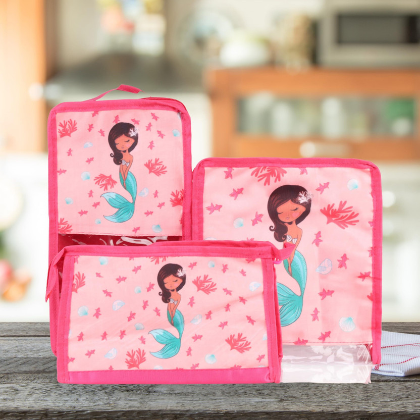 Echo Echo Boomers Mermaid 4-Piece Set Pink Packing Cubes with Unique Mermaid Print Storage Box(Multicolor) - Flipkart Deal