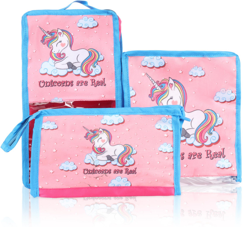 Echo Echo Boomers Pink Unicorn 4-Piece Set Pink Packing Cubes with Unique Unicorn Print Storage Box(Multicolor) - Flipkart Deal