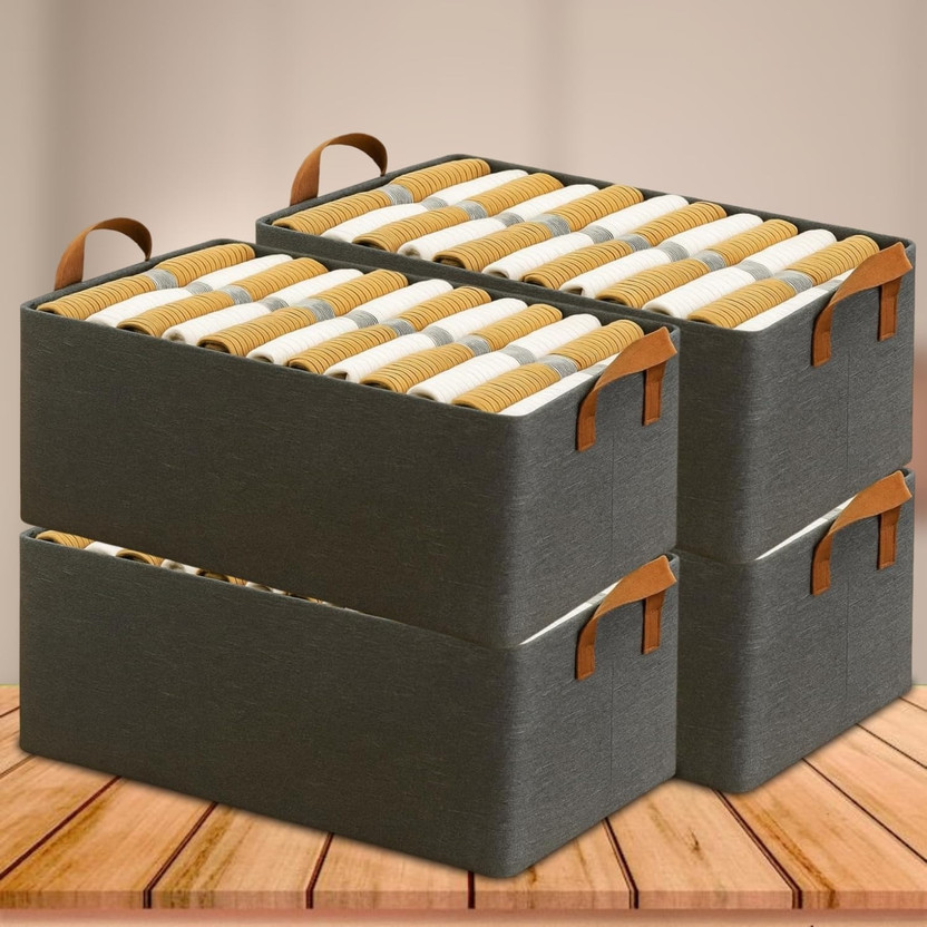 RAIYARAJGLOBLE 26 LTR STORAGE BOX WITHOUT LID PACK OF 4 Storage Box(Grey)