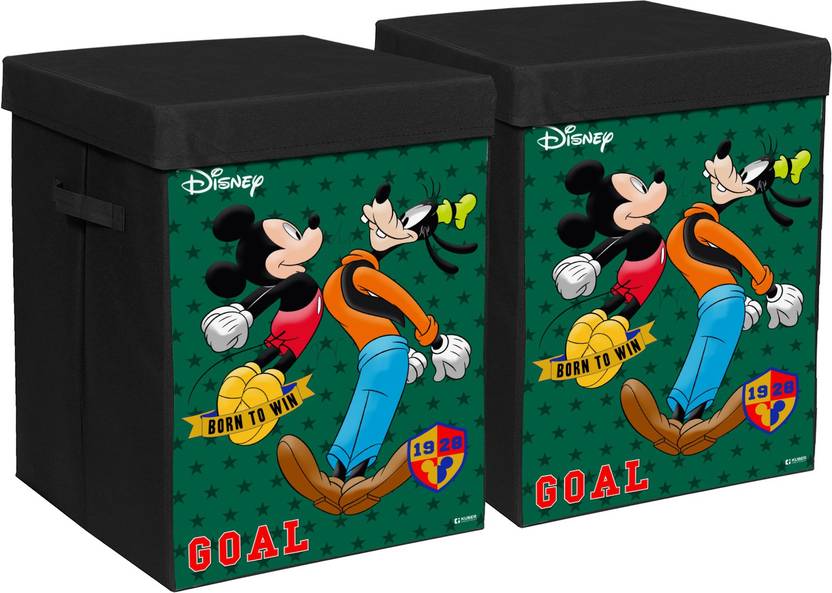 DISNEY Mickey & Goofy Print Laundry Basket With Handle & Lid,60 Ltr ...