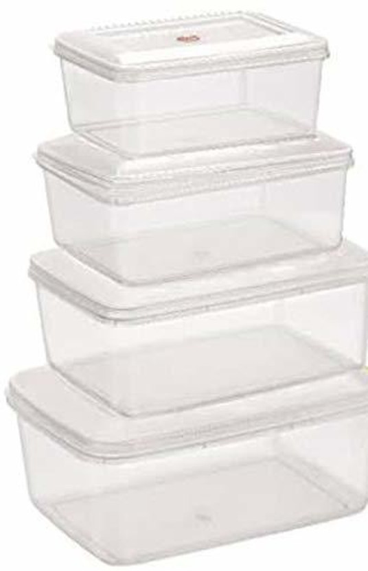 SMB ENTERPRISES Kitchen Multipurpose Rectangular Plastic Storage Boxes with Lid Storage Box(White)