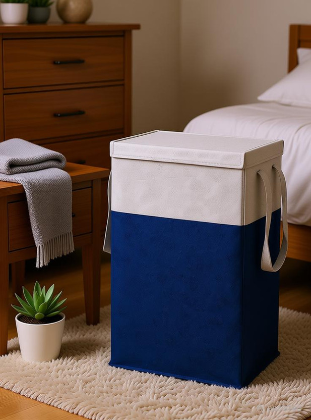 JoyeCrafts 75 L Blue Laundry Basket Storage Box(Blue)