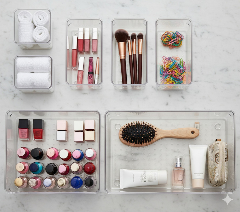 TENIDO Cosmetic & Make-up Organizers(Clear, Plastic)