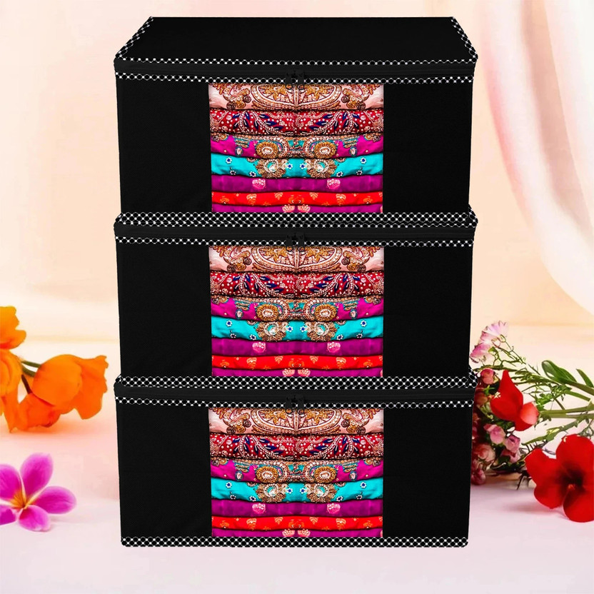 KUBER INDUSTRIES Shelf Organizers(Black, Cotton)