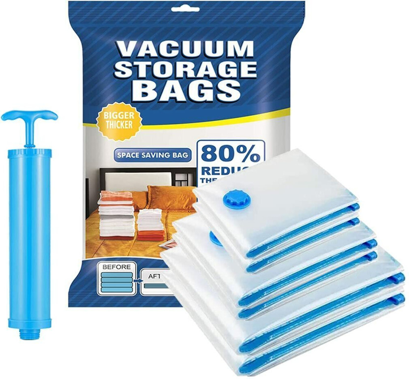 niava 5pcs Vacuum Storage Bags with Hand Pump Travel Storage Vacuum Bags(Pack of 5) Travel Storage Vacuum Bags(Pack of 6)