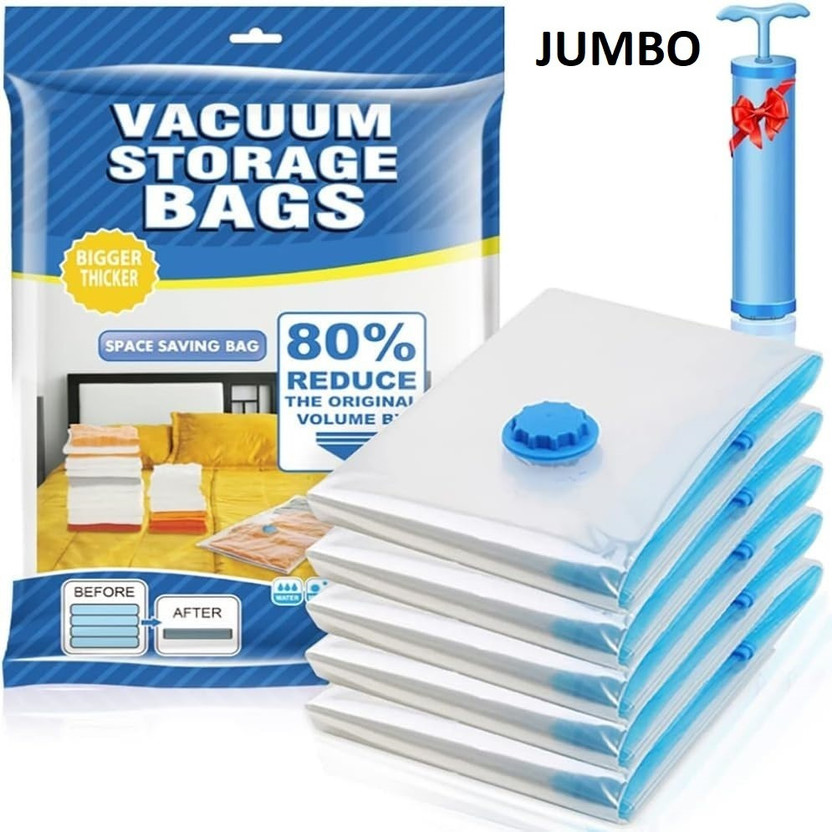 niava Storage Vaccum Bag pack of 6 (Jumbo 70 X 100 cm) Travel Storage Vacuum Bags(Pack of 6)