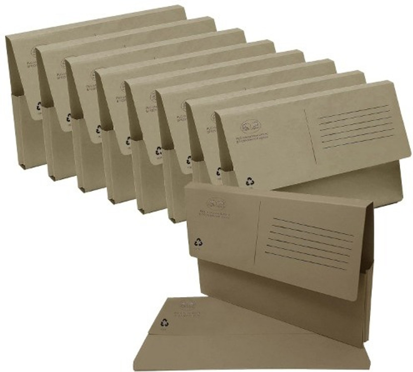 PLG EXPORTS PRIVATE LIMITED Paper Half Flap Foolscap Document Wallet 100% Recycled Paper A4 Size(Set Of 100, Manila Expanding File Document Wallet)