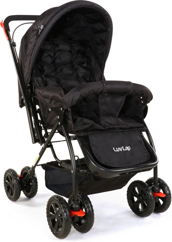LuvLap Starshine Stroller/Pram, Easy Fold for Newborn Baby/Kids, 0-3 Years, Stroller(3, Black)