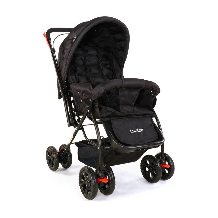 LuvLap Starshine Stroller/Pram, Easy Fold for Newborn Baby/Kids, 0-3 Years, Stroller(3, Black)