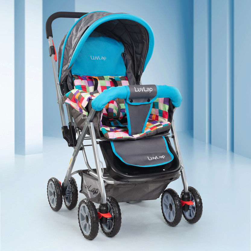 LuvLap Sunshine Stroller/Pram, Easy Fold, for Newborn Baby/Kids, 0-3 Years, Stroller(3, Blue)