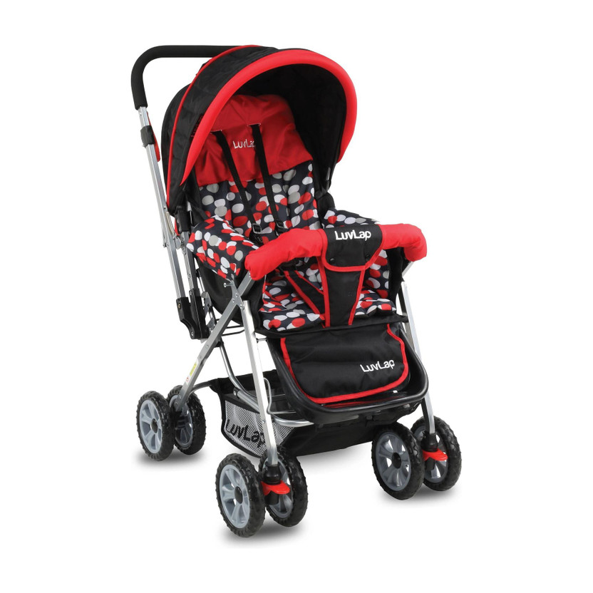 LuvLap Sunshine Stroller/Pram, Easy Fold, for Newborn Baby/Kids, 0-3 Years, Stroller(3, Red)