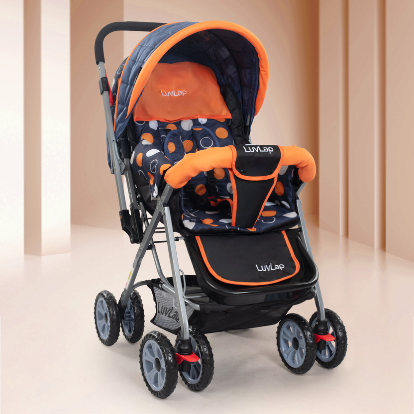 LuvLap Sunshine Stroller/Pram, Easy Fold, for Newborn Baby/Kids, 0-3 Years, Stroller(3, Orange)