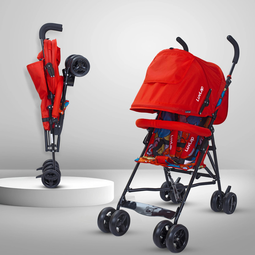LuvLap Tutti Frutti Stroller/Buggy, Compact & Travel Friendly,for Baby/Kids,6-36 Month Stroller(3, Red)