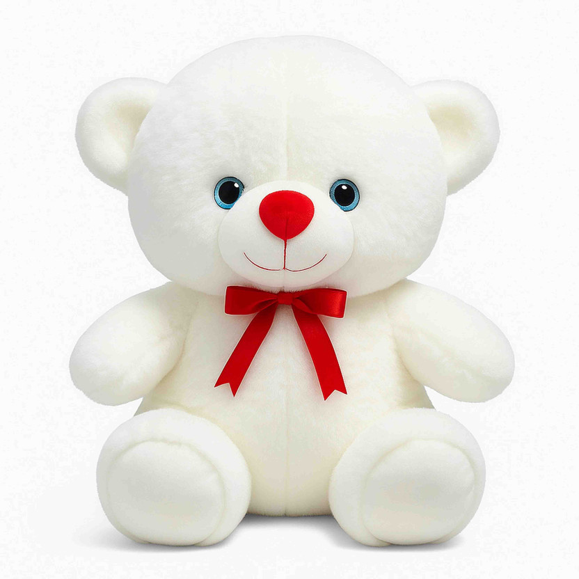 Os Retail red-hooded-teddy-bear-plush-toy-flippable-hoodie-ultra-soft-  - 26 mm(White)