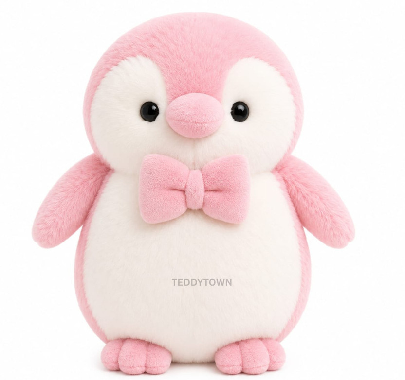 TEDDY TOWN Bow Pingo Soft Toy Cute Penguin Plush for Kids  - 23 cm(Pink)