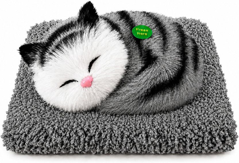 venixia venixia india Meow Sound Sleeping Cat Plush Toy  - 5 cm(Grey) - Flipkart Deal