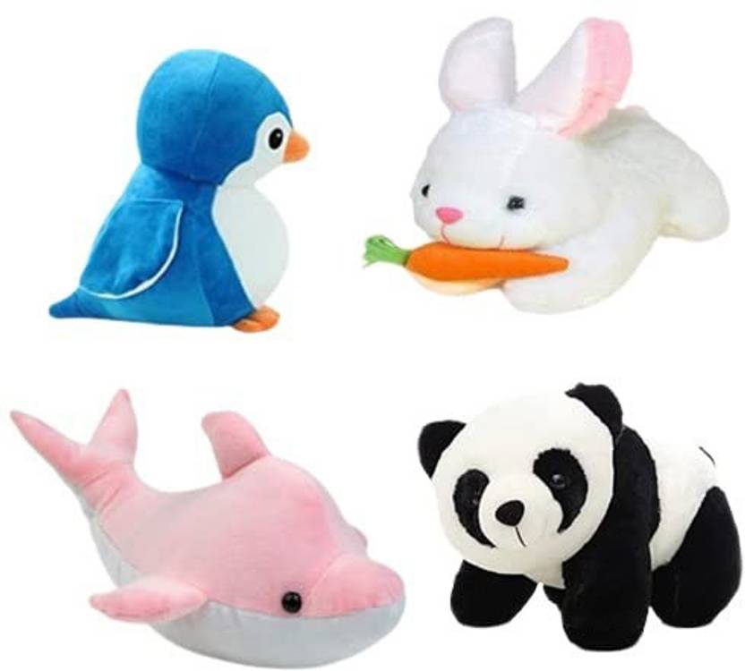 Memebuzz Kids Playing softs Toys Cute Delight Cuddle combo of 4 25 cm