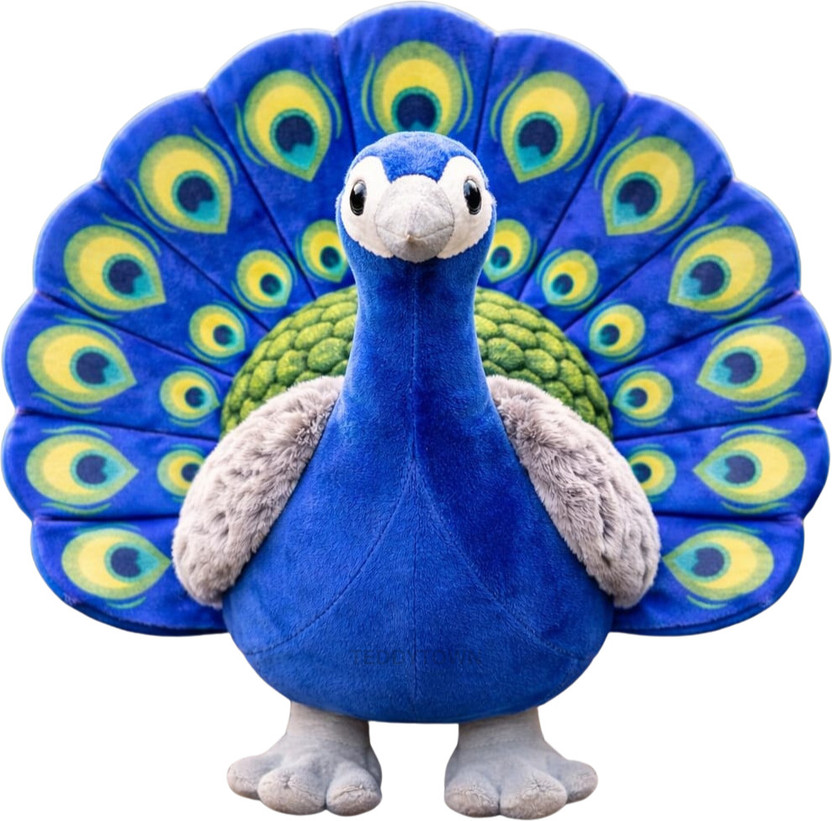 TEDDY TOWN Peacock Soft Toy For Kids and Home Decore Premium Plush  - 20 cm(Blue)